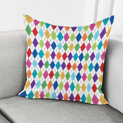 Colorful Argyle Pattern Print Pillow Cover