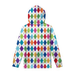 Colorful Argyle Pattern Print Pullover Hoodie