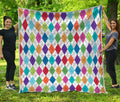 Colorful Argyle Pattern Print Quilt