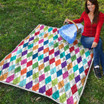 Colorful Argyle Pattern Print Quilt