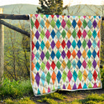 Colorful Argyle Pattern Print Quilt