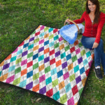 Colorful Argyle Pattern Print Quilt