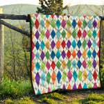 Colorful Argyle Pattern Print Quilt