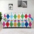 Colorful Argyle Pattern Print Sofa Cover
