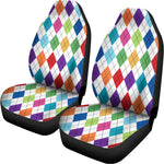 Colorful Argyle Pattern Print Universal Fit Car Seat Covers