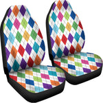 Colorful Argyle Pattern Print Universal Fit Car Seat Covers