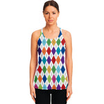 Colorful Argyle Pattern Print Women's Racerback Tank Top