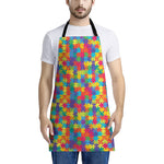 Colorful Autism Awareness Jigsaw Print Apron