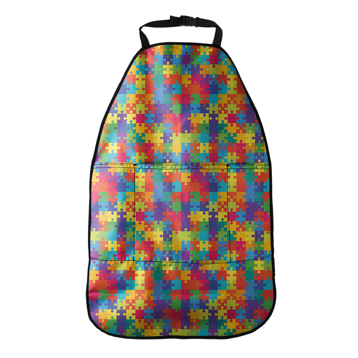 Colorful Autism Awareness Jigsaw Print Car Seat Organizers