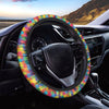 Colorful Autism Awareness Jigsaw Print Car Steering Wheel Cover