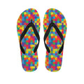 Colorful Autism Awareness Jigsaw Print Flip Flops