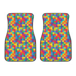 Colorful Autism Awareness Jigsaw Print Front Car Floor Mats
