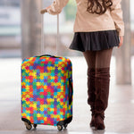 Colorful Autism Awareness Jigsaw Print Luggage Cover