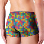 Colorful Autism Awareness Jigsaw Print Men's Boxer Briefs