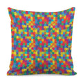 Colorful Autism Awareness Jigsaw Print Pillow Cover