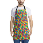 Colorful Autism Awareness Puzzle Print Apron
