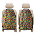Colorful Autism Awareness Puzzle Print Car Seat Organizers