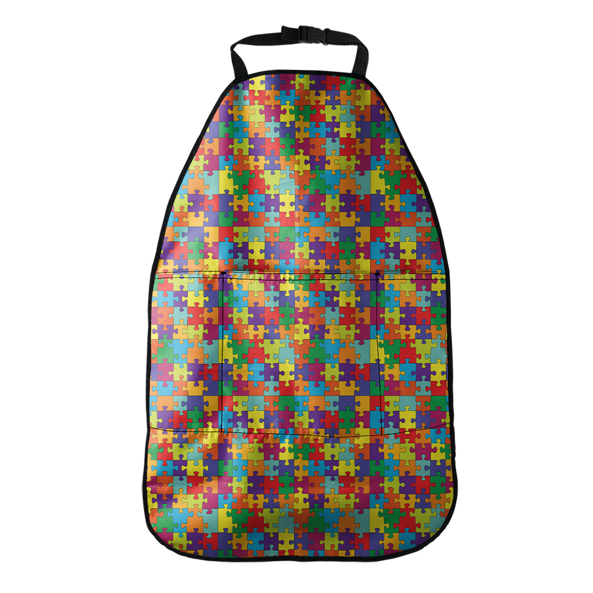 Colorful Autism Awareness Puzzle Print Car Seat Organizers