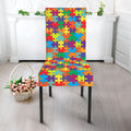 Colorful Autism Awareness Puzzle Print Dining Chair Slipcover