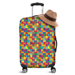 Colorful Autism Awareness Puzzle Print Luggage Cover