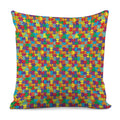 Colorful Autism Awareness Puzzle Print Pillow Cover