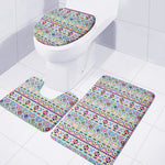 Colorful Aztec Geometric Pattern Print 3 Piece Bath Mat Set