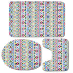 Colorful Aztec Geometric Pattern Print 3 Piece Bath Mat Set