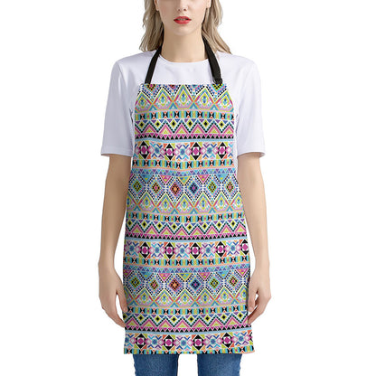 Colorful Aztec Geometric Pattern Print Apron