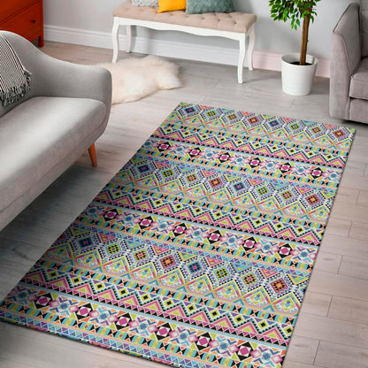 Colorful Aztec Geometric Pattern Print Area Rug
