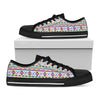 Colorful Aztec Geometric Pattern Print Black Low Top Shoes