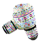 Colorful Aztec Geometric Pattern Print Boxing Gloves