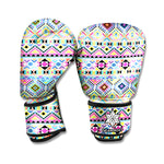 Colorful Aztec Geometric Pattern Print Boxing Gloves