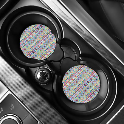 Colorful Aztec Geometric Pattern Print Car Coasters