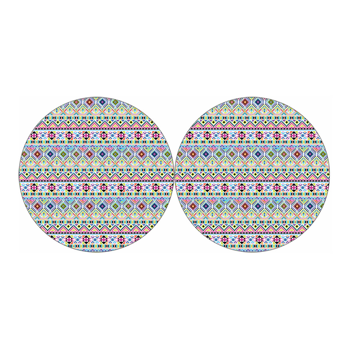 Colorful Aztec Geometric Pattern Print Car Coasters