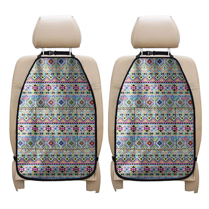 Colorful Aztec Geometric Pattern Print Car Seat Organizers