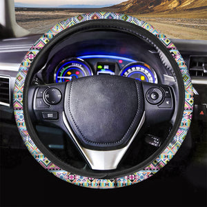 Colorful Aztec Geometric Pattern Print Car Steering Wheel Cover