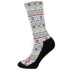 Colorful Aztec Geometric Pattern Print Crew Socks