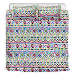 Colorful Aztec Geometric Pattern Print Duvet Cover Bedding Set