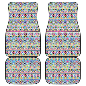 Colorful Aztec Geometric Pattern Print Front and Back Car Floor Mats