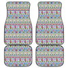 Colorful Aztec Geometric Pattern Print Front and Back Car Floor Mats