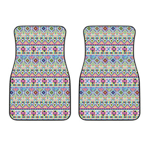 Colorful Aztec Geometric Pattern Print Front Car Floor Mats
