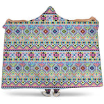 Colorful Aztec Geometric Pattern Print Hooded Blanket