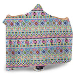 Colorful Aztec Geometric Pattern Print Hooded Blanket