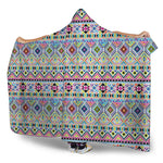 Colorful Aztec Geometric Pattern Print Hooded Blanket