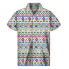 Colorful Aztec Geometric Pattern Print Men's Short Sleeve Shirt