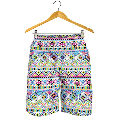 Colorful Aztec Geometric Pattern Print Men's Shorts