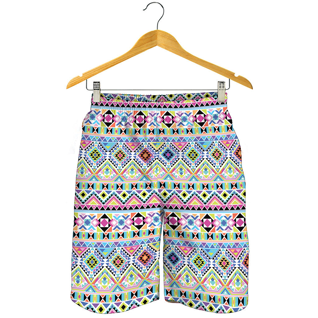 Colorful Aztec Geometric Pattern Print Men's Shorts