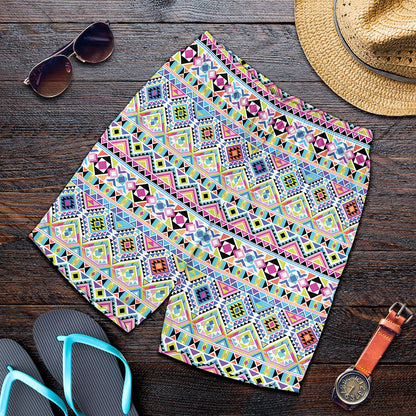 Colorful Aztec Geometric Pattern Print Men's Shorts