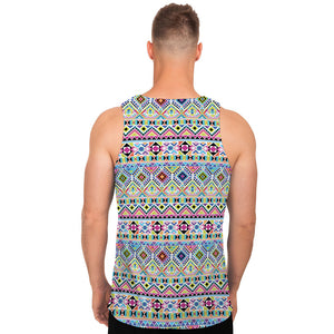 Colorful Aztec Geometric Pattern Print Men's Tank Top