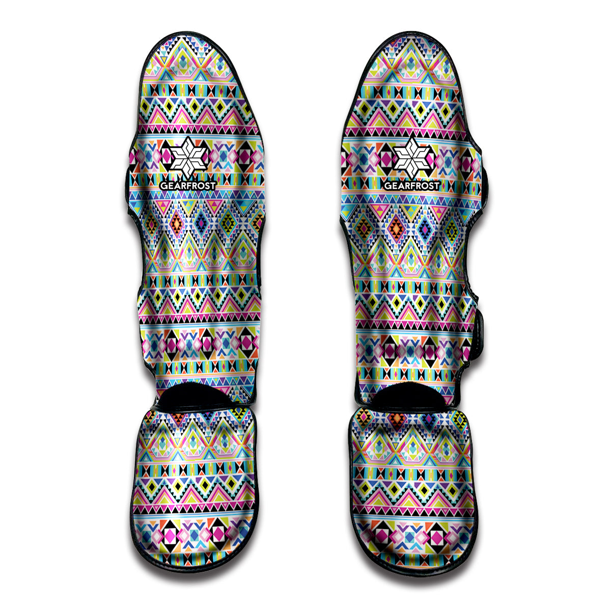 Colorful Aztec Geometric Pattern Print Muay Thai Shin Guard